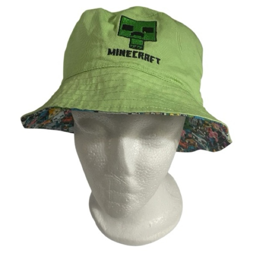 Minecraft Reversible Bucket Hat, Unisex, Cotton, NWOT, Youth Sz OS, Novelty - Picture 2 of 12